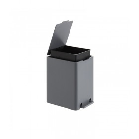 Papelera / cubo de basura / contenedor de residuos con pedal 30L blanco  Natureo